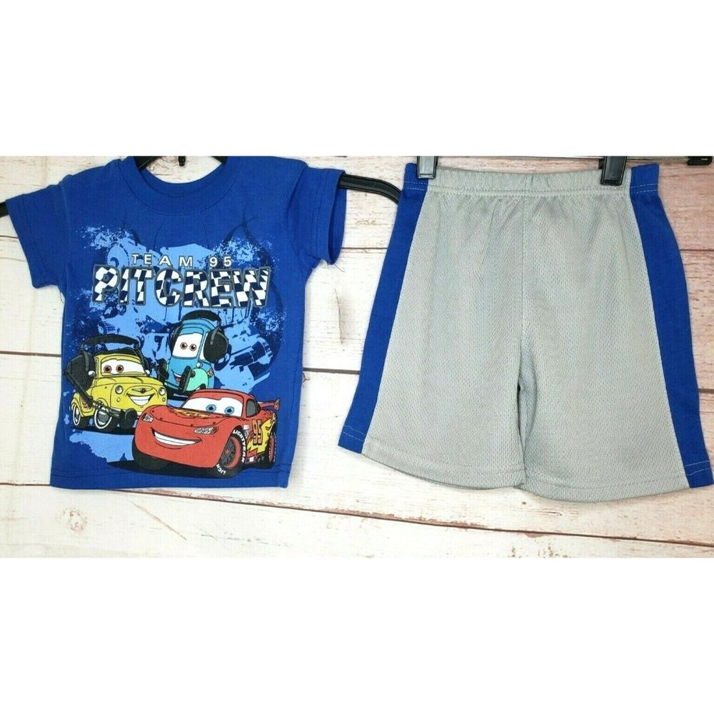 Team 95 Lightning Mcqueen Pit Crew Boys Short Outfit Set 12 Medium RN 87652